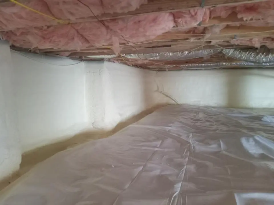 Crawl space encapsulation with closed-cell spray foam for Attic Insulation in New Brighton